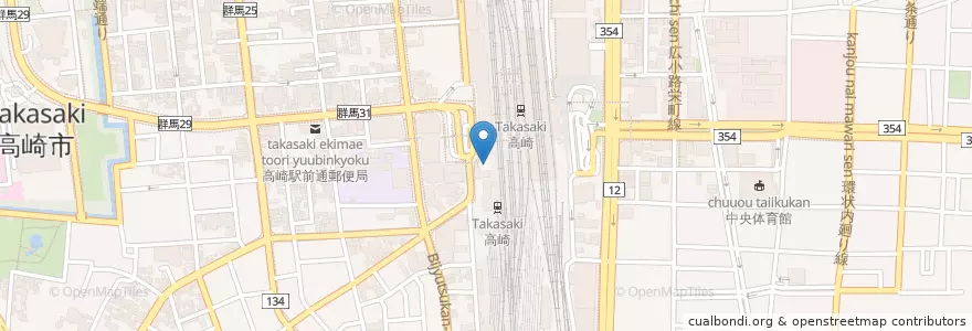 Mapa de ubicacion de 高崎駅西交番 en Japon, Préfecture De Gunma, 高崎市.