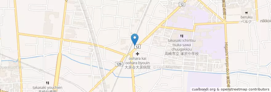 Mapa de ubicacion de 高崎飯玉郵便局 en اليابان, غونما, 高崎市.