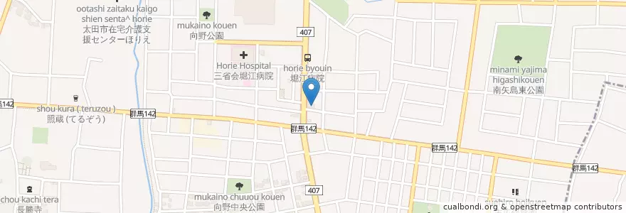 Mapa de ubicacion de 高林郵便局 en ژاپن, 群馬県, 太田市.