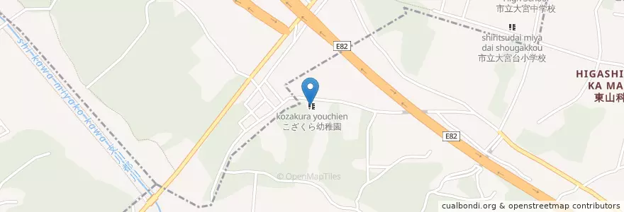 Mapa de ubicacion de こざくら幼稚園 en اليابان, 千葉県, 千葉市, 若葉区.
