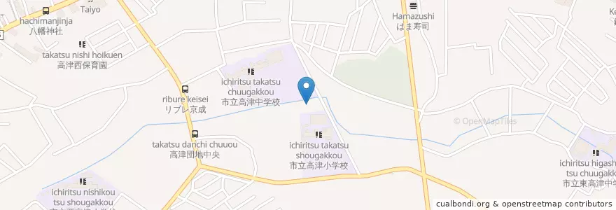 Mapa de ubicacion de さくら第二幼稚園 en 日本, 千葉県, 八千代市.