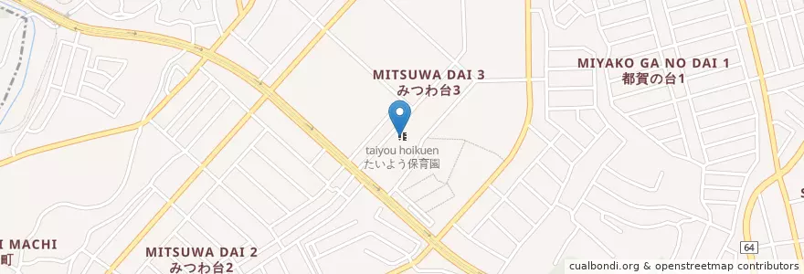 Mapa de ubicacion de たいよう保育園 en Giappone, Prefettura Di Chiba, 千葉市, 若葉区.
