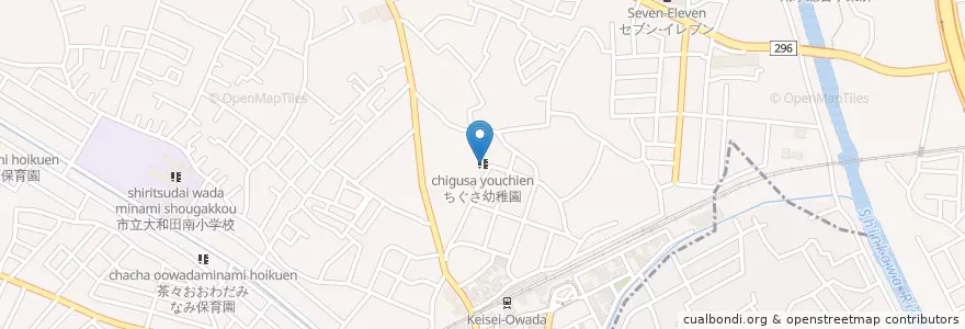 Mapa de ubicacion de ちぐさ幼稚園 en اليابان, 千葉県, 八千代市.