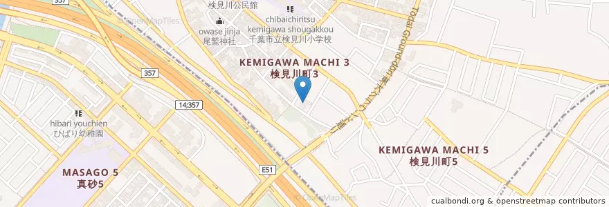 Mapa de ubicacion de ちどり保育園 en اليابان, 千葉県, 千葉市, 花見川区.