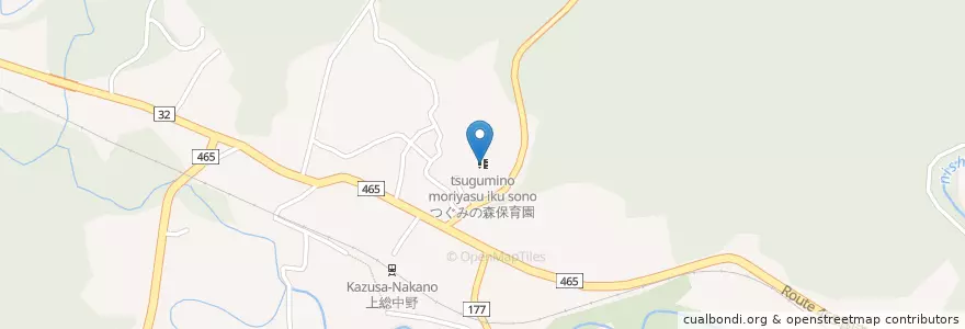 Mapa de ubicacion de つぐみの森保育園 en Japón, Prefectura De Chiba, 夷隅郡, 大多喜町.