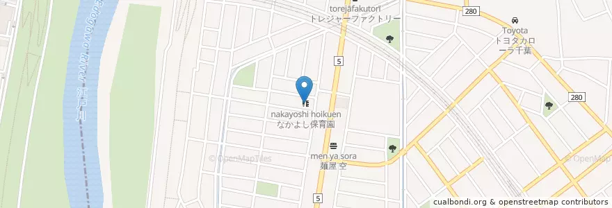 Mapa de ubicacion de なかよし保育園 en Japão, 埼玉県, 三郷市.