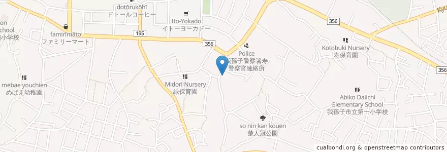Mapa de ubicacion de ひかり幼稚園 en Japan, Präfektur Chiba, 我孫子市.
