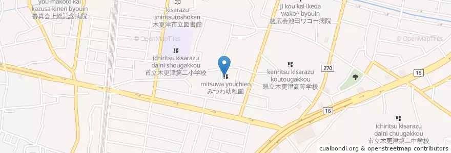 Mapa de ubicacion de みつわ幼稚園 en 日本, 千葉県, 木更津市.