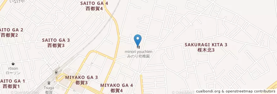 Mapa de ubicacion de みのり幼稚園 en Japan, Chiba Prefecture, Chiba, Wakaba Ward.