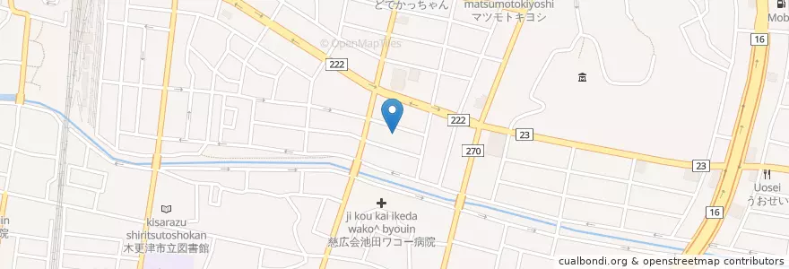 Mapa de ubicacion de わかば保育園 en اليابان, 千葉県, 木更津市.