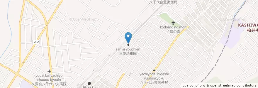 Mapa de ubicacion de 三愛幼稚園 en Japão, 千葉県, 八千代市.