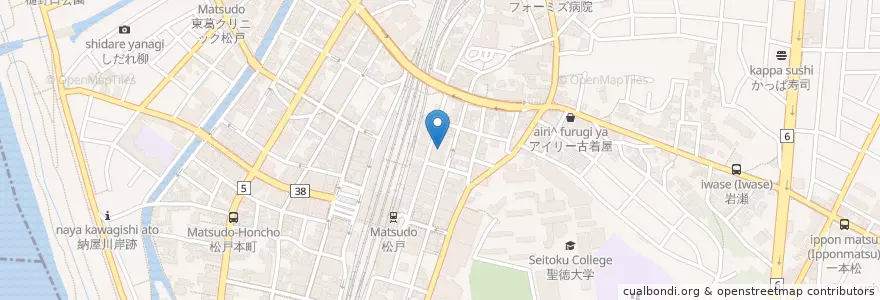 Mapa de ubicacion de 三記東鳳新東京病院 en Japan, 千葉県, 松戸市.