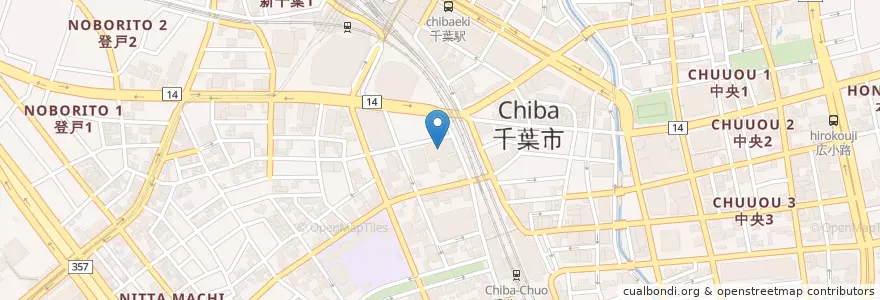 Mapa de ubicacion de 中小企業金融公庫千葉支店 en Japan, Präfektur Chiba, 千葉市, 中央区.