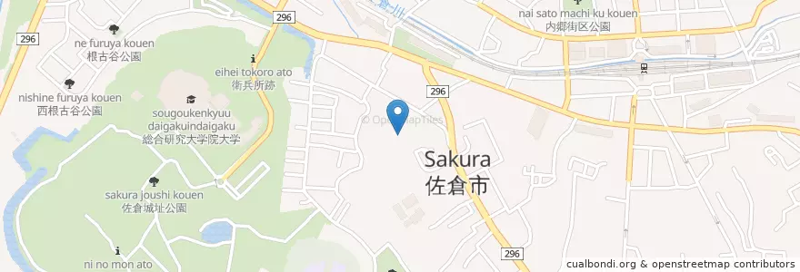 Mapa de ubicacion de 佐倉市役所 en اليابان, 千葉県, 佐倉市.