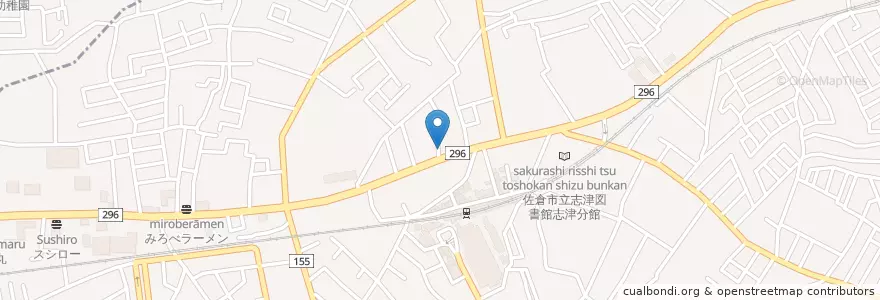 Mapa de ubicacion de 佐倉志津郵便局 en Japon, Préfecture De Chiba, 佐倉市.