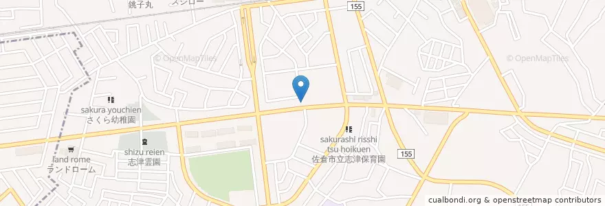 Mapa de ubicacion de 佐倉西志津郵便局 en Japão, 千葉県, 佐倉市.