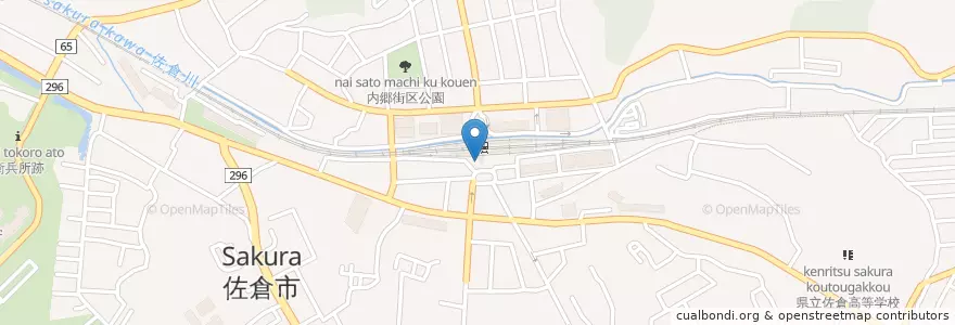 Mapa de ubicacion de 佐倉警察署京成佐倉駅前交番 en 日本, 千葉県, 佐倉市.
