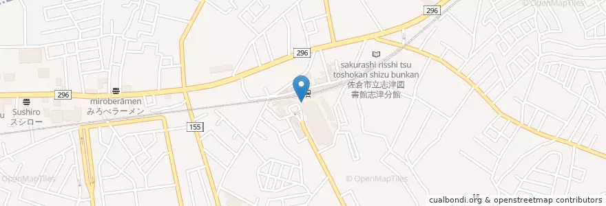Mapa de ubicacion de 佐倉警察署京成志津駅前交番 en 日本, 千葉県, 佐倉市.