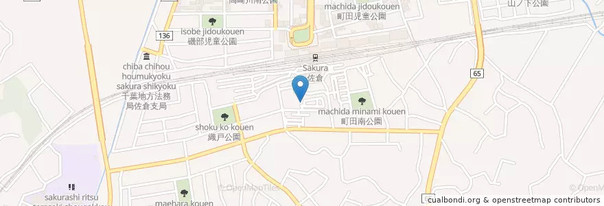 Mapa de ubicacion de 佐倉警察署佐倉駅前交番 en Japon, Préfecture De Chiba, 佐倉市.