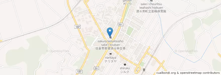 Mapa de ubicacion de 佐倉警察署酒々井交番 en ژاپن, 千葉県, 印旛郡, 酒々井町.