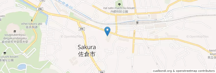 Mapa de ubicacion de 佐倉郵便局 en Japan, Chiba Prefecture, Sakura.