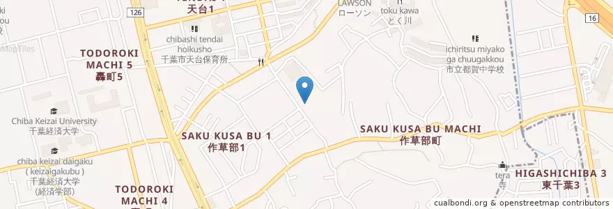 Mapa de ubicacion de 作草部幼稚園 en Japan, Chiba Prefecture, Chiba, Inage Ward.