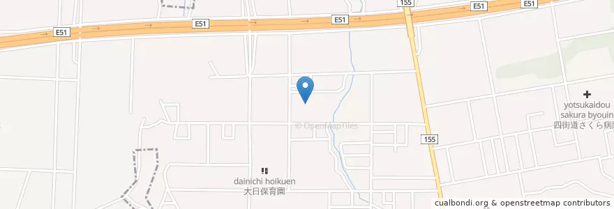 Mapa de ubicacion de 光清会大日病院 en Japonya, 千葉県, 四街道市.