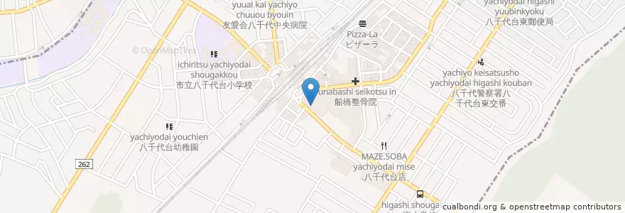 Mapa de ubicacion de 八千代台ユアエルム郵便局 en اليابان, 千葉県, 八千代市, 千葉市, 花見川区.