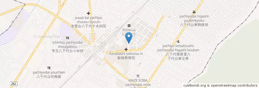 Mapa de ubicacion de 八千代市中央消防署八千代台分署 en 日本, 千葉県, 八千代市, 千葉市, 花見川区.