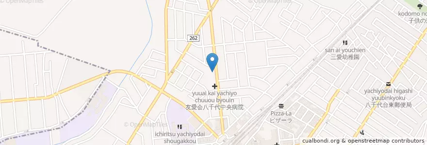 Mapa de ubicacion de 八千代市立八千代台図書館 en 日本, 千葉県, 八千代市.