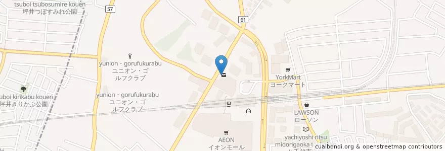 Mapa de ubicacion de 八千代緑が丘駅前郵便局 en Jepun, 千葉県, 八千代市.