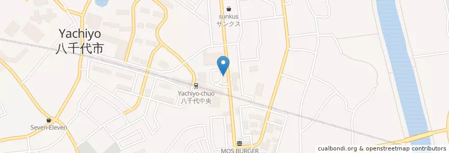 Mapa de ubicacion de 八千代警察署八千代中央駅前交番 en Jepun, 千葉県, 八千代市.