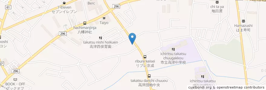 Mapa de ubicacion de 八千代警察署高津交番 en اليابان, 千葉県, 八千代市.