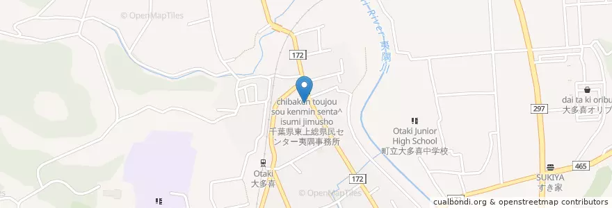 Mapa de ubicacion de 勝浦警察署大多喜幹部交番 en Japan, Chiba Prefecture, Isumi, Otaki.