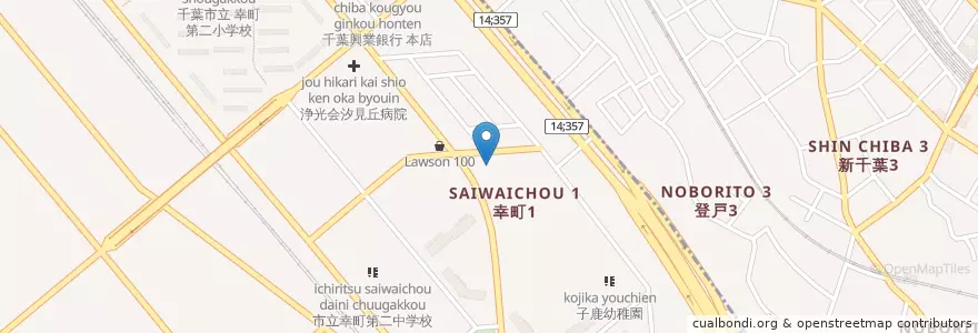 Mapa de ubicacion de 千葉ガーデンタウン郵便局 en Giappone, Prefettura Di Chiba, 千葉市, 美浜区.