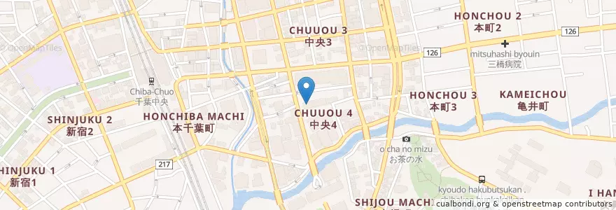 Mapa de ubicacion de 千葉労働局 en اليابان, 千葉県, 千葉市, 中央区.