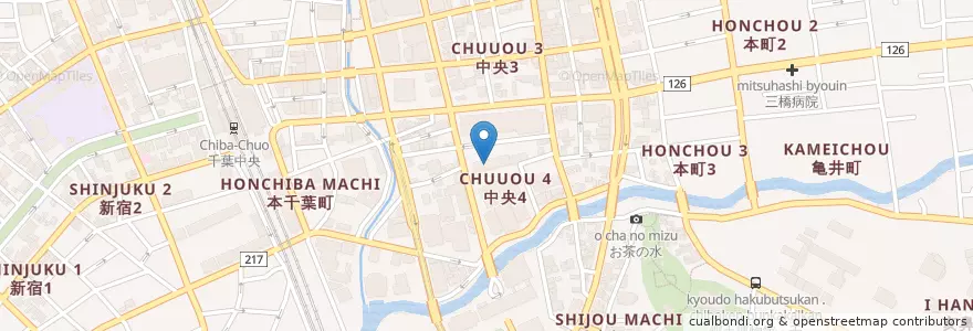 Mapa de ubicacion de 千葉地方検察庁 en Япония, Тиба, 千葉市, 中央区.