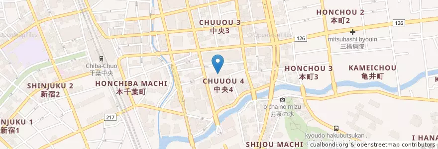Mapa de ubicacion de 千葉地方法務局分室 en Japan, Präfektur Chiba, 千葉市, 中央区.