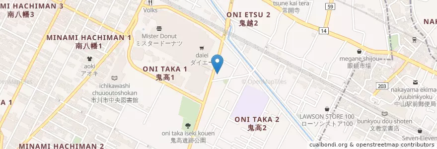 Mapa de ubicacion de 千葉地方裁判所市川簡易裁判所 en Japon, Préfecture De Chiba, 市川市.