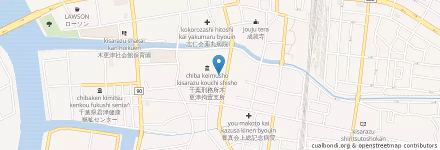 Mapa de ubicacion de 千葉地方裁判所木更津簡易裁判所 en Jepun, 千葉県, 木更津市.