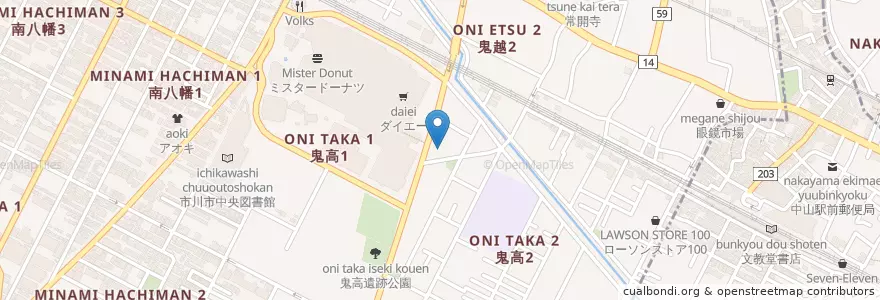 Mapa de ubicacion de 千葉家庭裁判所市川出張所 en ژاپن, 千葉県, 市川市.