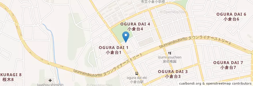 Mapa de ubicacion de 千葉市小倉台保育所 en Japan, Chiba Prefecture, Chiba, Wakaba Ward.