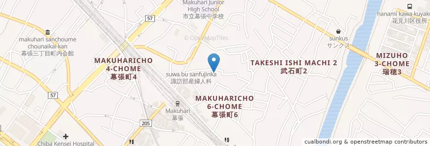 Mapa de ubicacion de 千葉市幕張第二保育所 en Japon, Préfecture De Chiba, 千葉市, 花見川区.