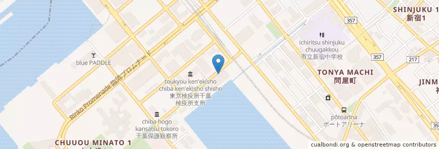 Mapa de ubicacion de 千葉市消防局中央消防署臨港出張所 en Japan, Präfektur Chiba, 千葉市, 中央区.