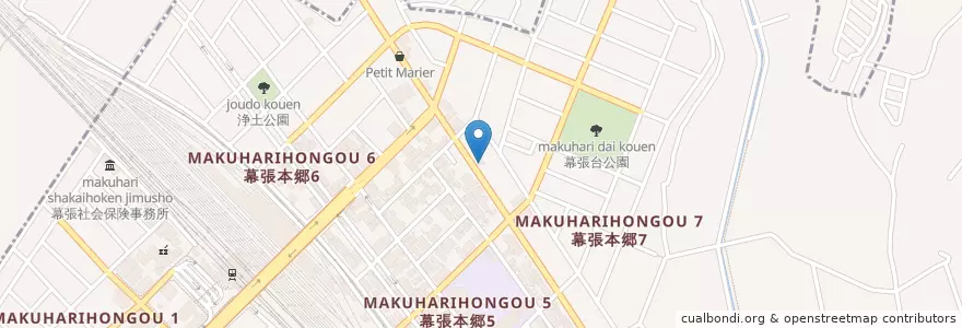 Mapa de ubicacion de 千葉幕張本郷郵便局 en اليابان, 千葉県, 習志野市, 花見川区.