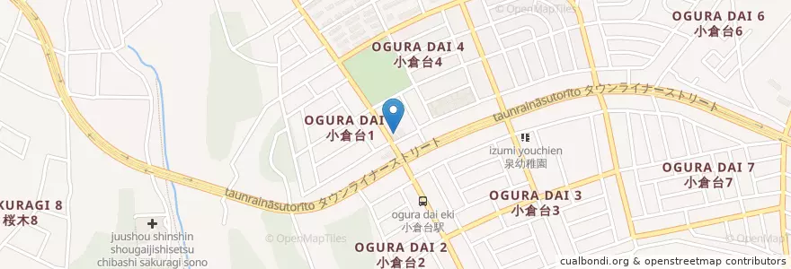 Mapa de ubicacion de 千葉東警察署小倉交番 en Japon, Préfecture De Chiba, 千葉市, 若葉区.