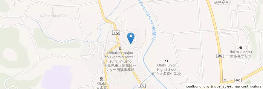 Mapa de ubicacion de 千葉県いすみ地域整備センター大多喜出張所 en Japan, Chiba Prefecture, Isumi, Otaki.