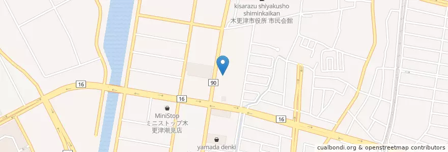 Mapa de ubicacion de 千葉県君津地域整備センター en Japan, Präfektur Chiba, 木更津市.