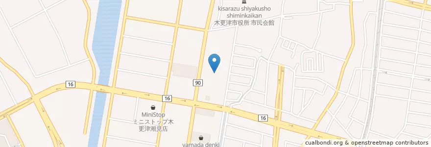 Mapa de ubicacion de 千葉県君津地域整備センター木更津港湾事務所 en Giappone, Prefettura Di Chiba, 木更津市.