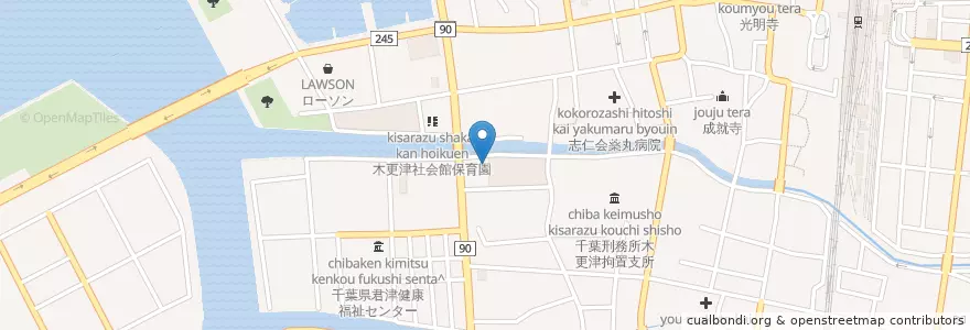 Mapa de ubicacion de 千葉県君津農林振興センター en 日本, 千葉県, 木更津市.